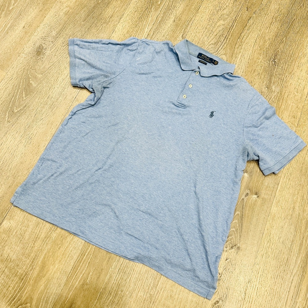 Polo Ralph Lauren Polo Mens Large Light Blue Classic Fit Short Sleeve Polo Shirt